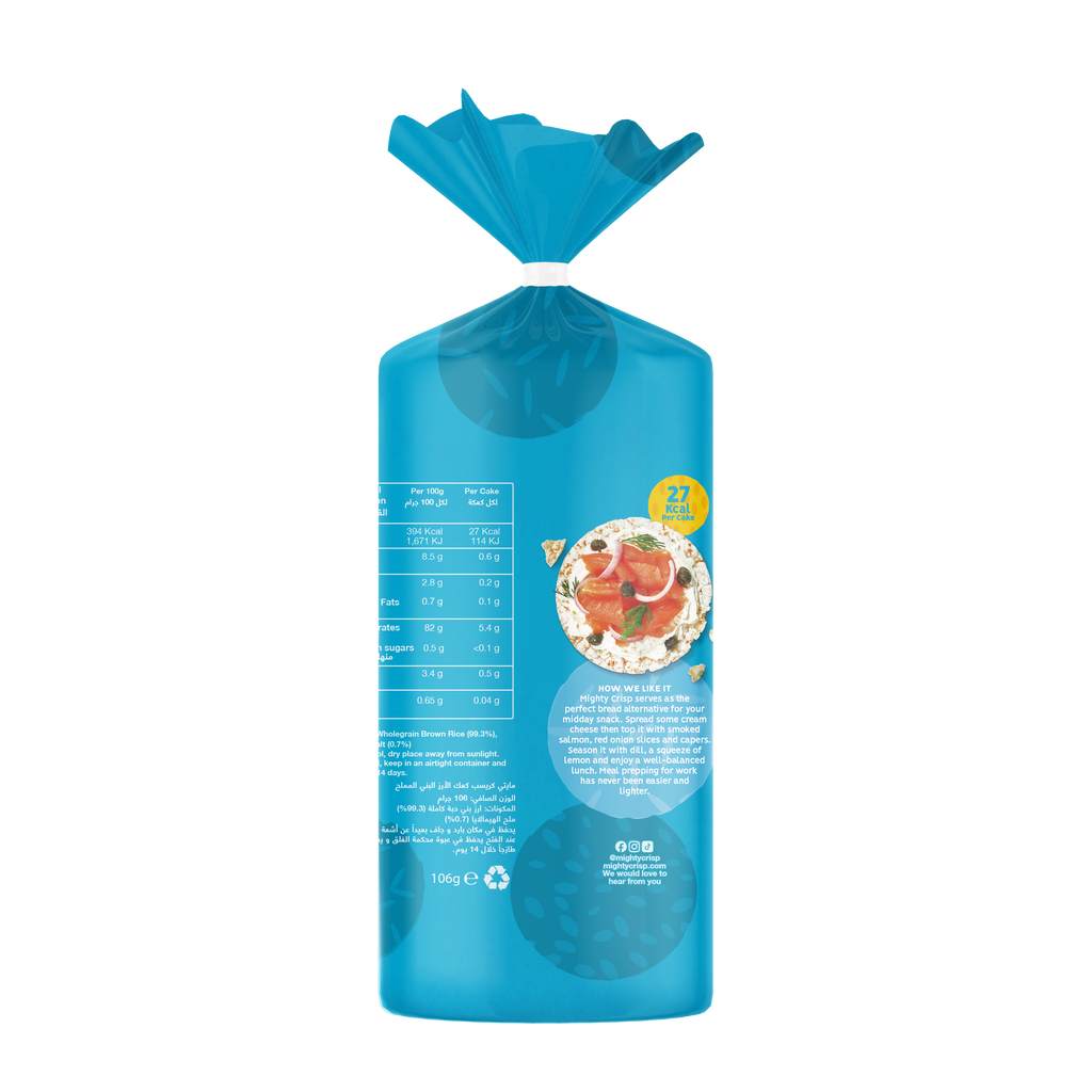 Slightly salted brown rice cakes